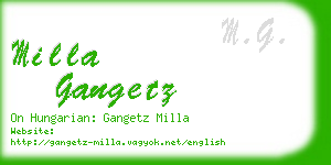milla gangetz business card